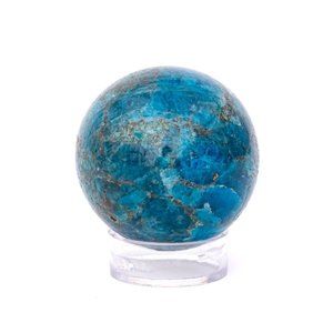 40-50mm Natural Blue Apatite Gemstone Sphere & Stand Crystal Display Ball